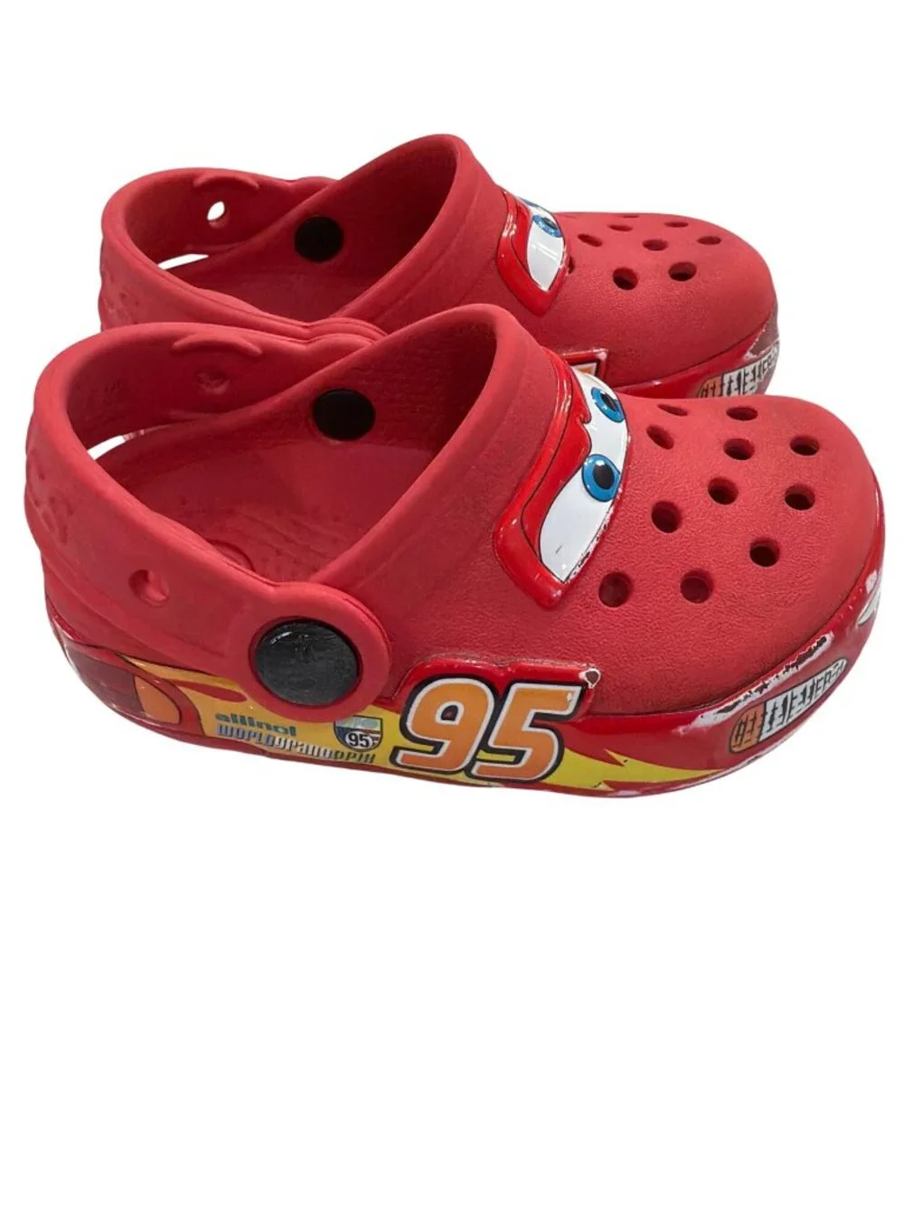 Disney Cars Crocs Kids Red Clogs With Lightning McQueen Design Size C6